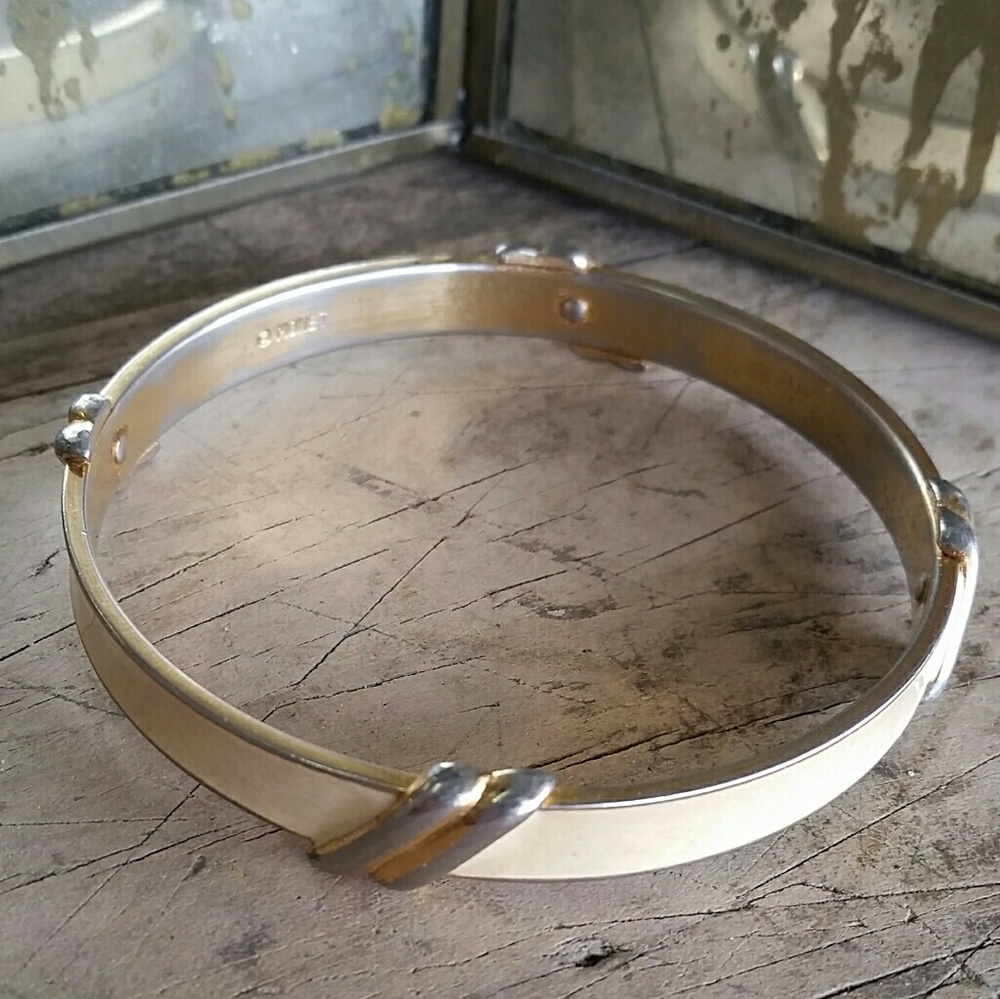 Vintage Enamel Signed Monet Bangle Bracelet