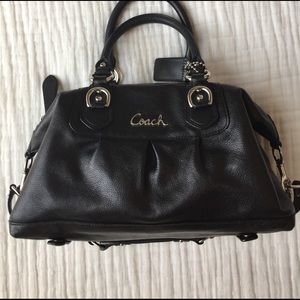 Black leather Coach purse