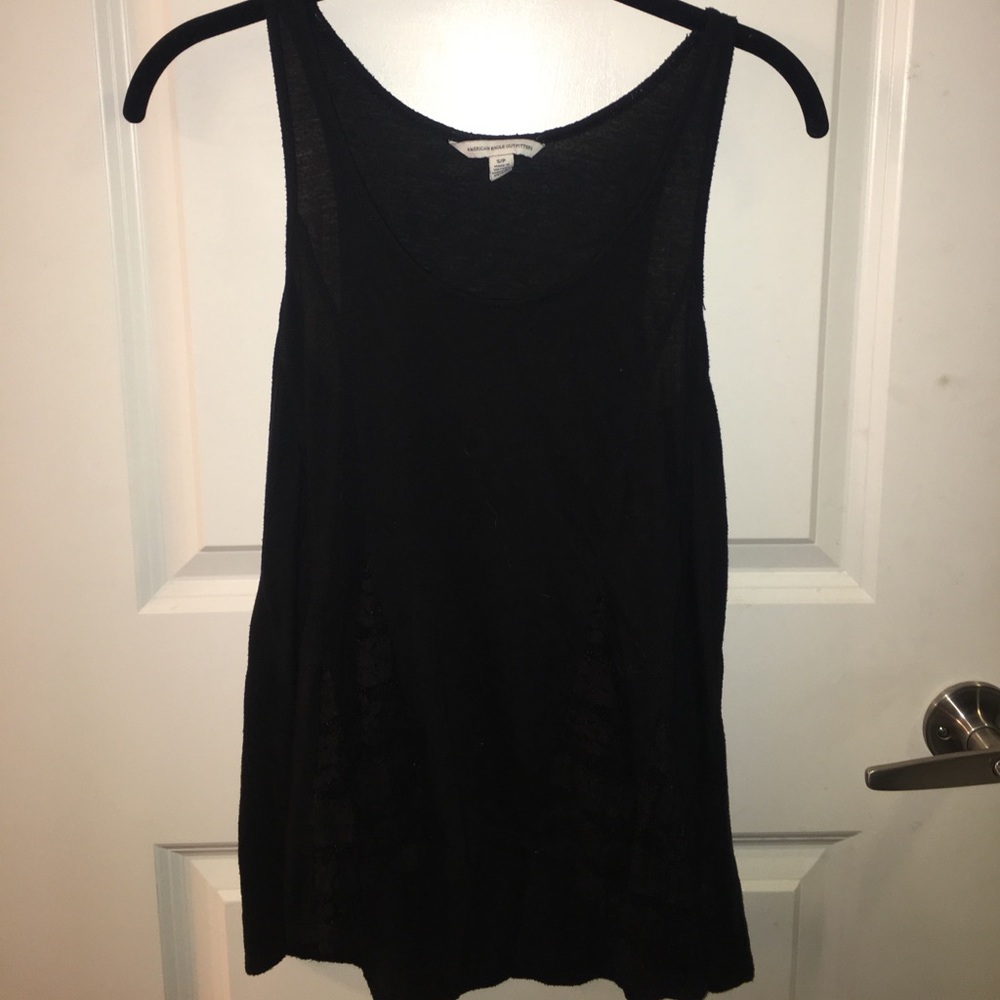 Black Lace-Insert American Eagle Tank Top Sz. S