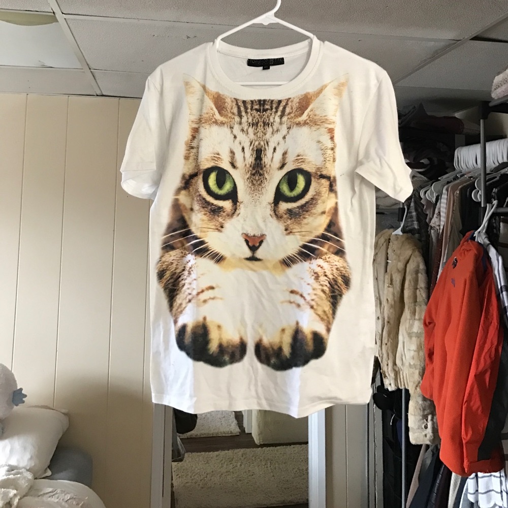 Topshop cat face Tshirt