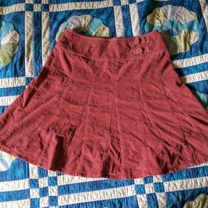 Garnet Hill dusty rose corduroy a-line skirt