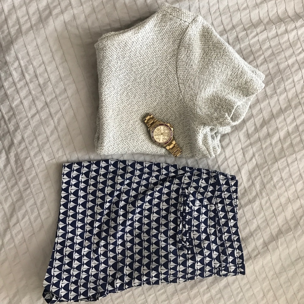Sailboat Print Navy Shorts