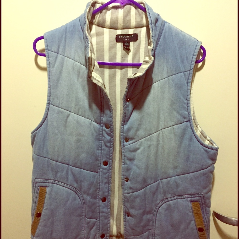 Denim blue padded vest