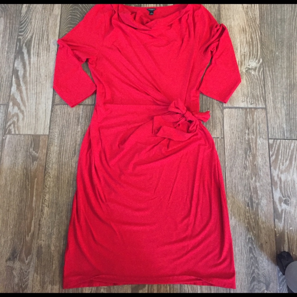 Ann Taylor red faux wrap dress