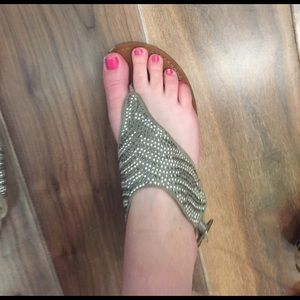 grey sandals
