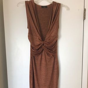 MIDI Deep Plunge Jersey Fabric Dress