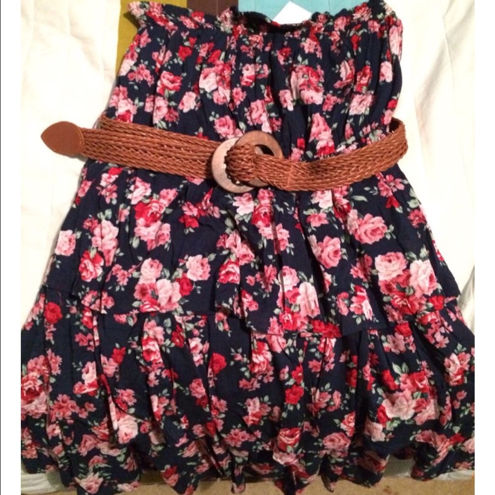 Strapless floral dress 1X