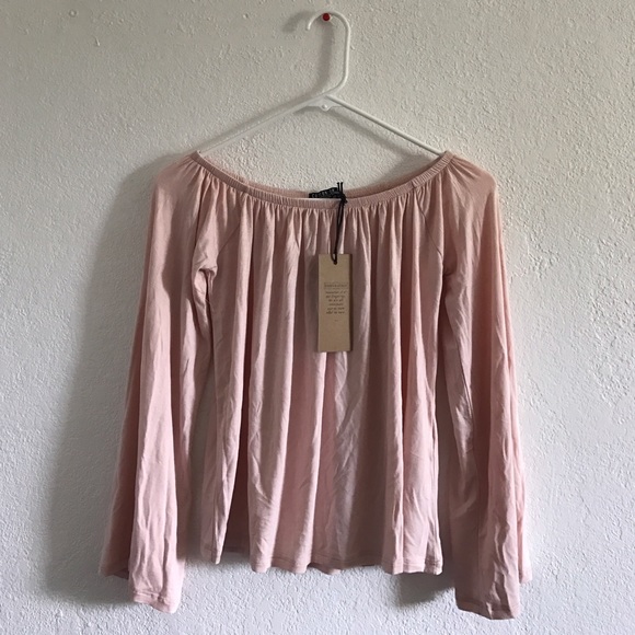 Cotton On Tops - Cotton On blush long sleeve off the shoulder top