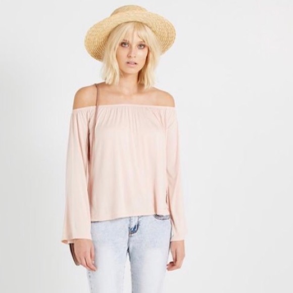 Cotton On blush long sleeve off the shoulder top - Picture 3 of 4
