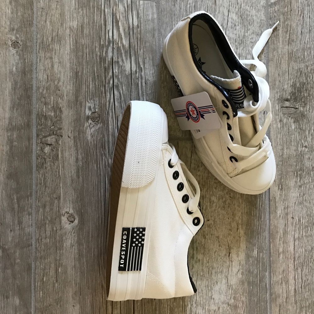 White platform sneakers