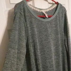Lace Panel Long-sleeve T-shirt