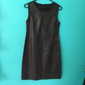 Maroon leather dress