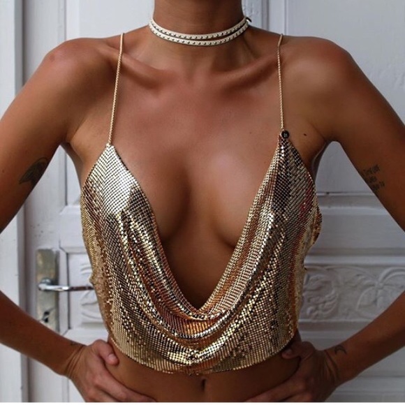 🎉Host Pick🎉 NEW! Halter Jeweled Top - Picture 3 of 8