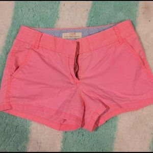 Coral pink jcrew chino shorts