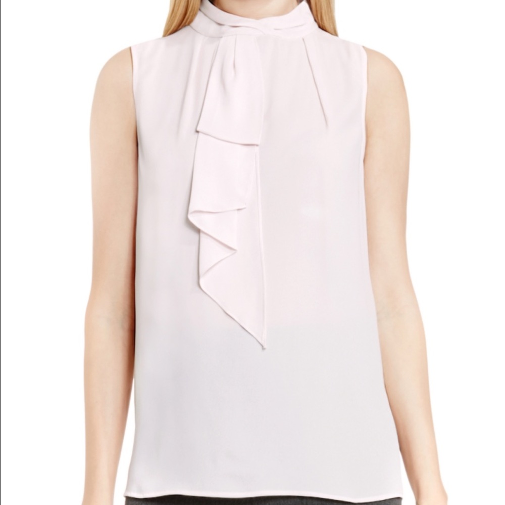 Vince Camuto Cascading Neck- Tie Blouse