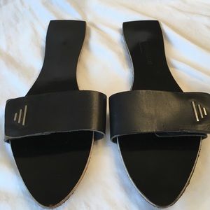 Emporio Armani by Giorgio Armani leather sandals.