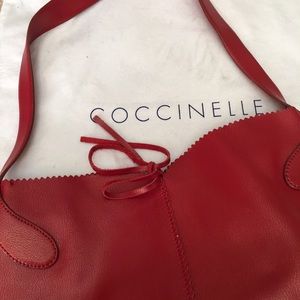 Coccinelle (Italy) red leather handbag