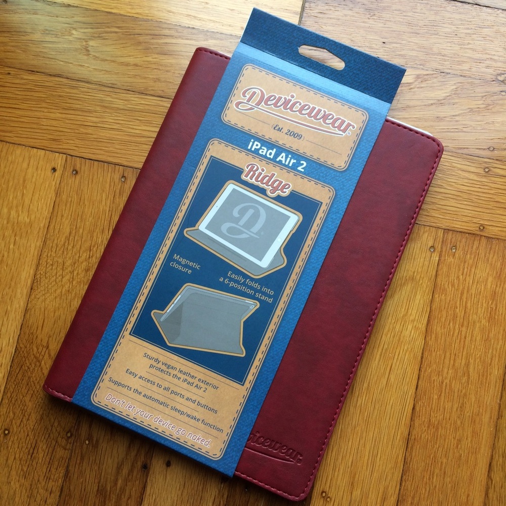 NWT Red Devicewear iPad Air 2 Case (Vegan Leather)
