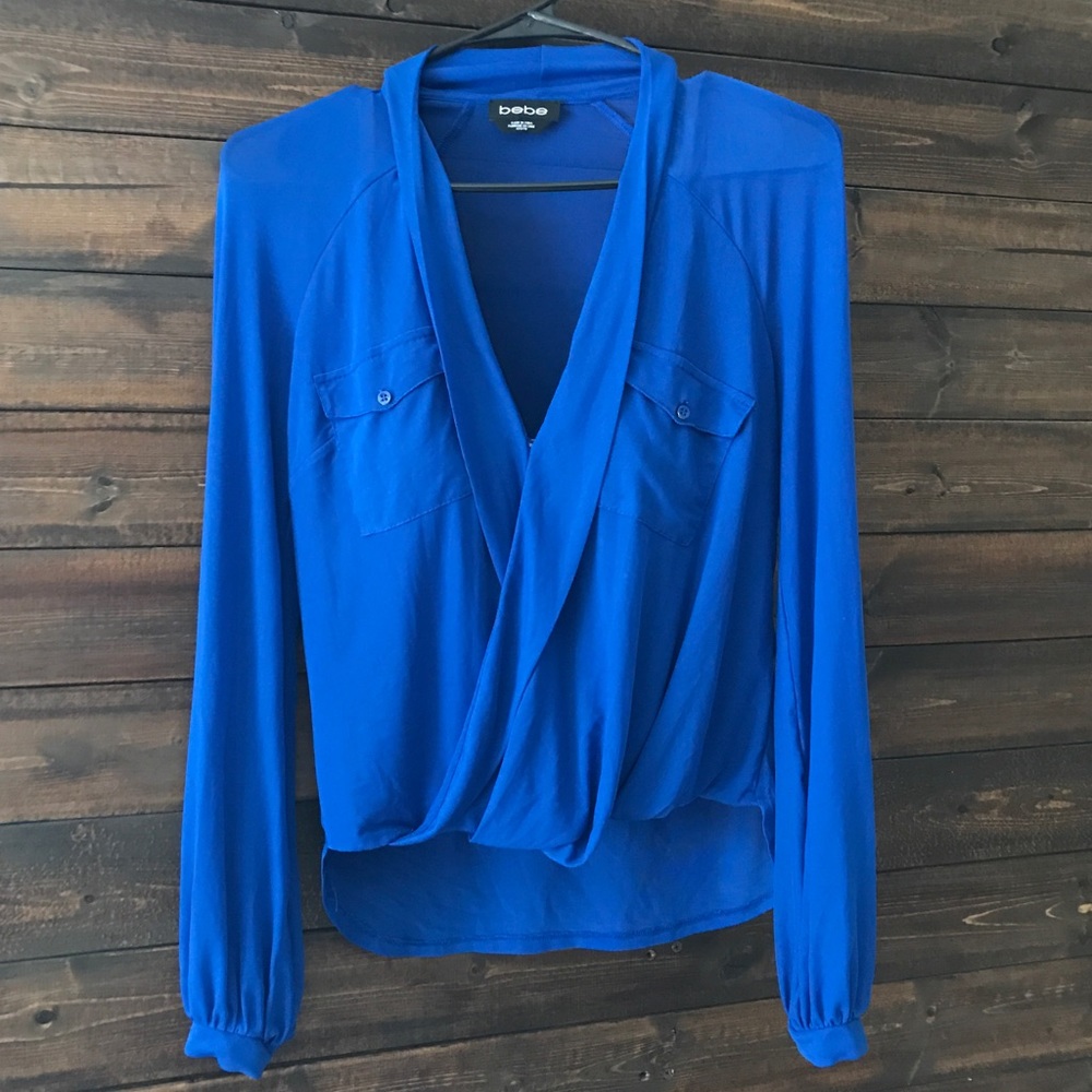 Bebe Blue Blouse