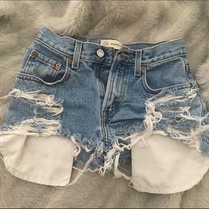 Levi's distressed denim cutoff shorts