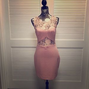 DUSTY PINK MESH DRESS