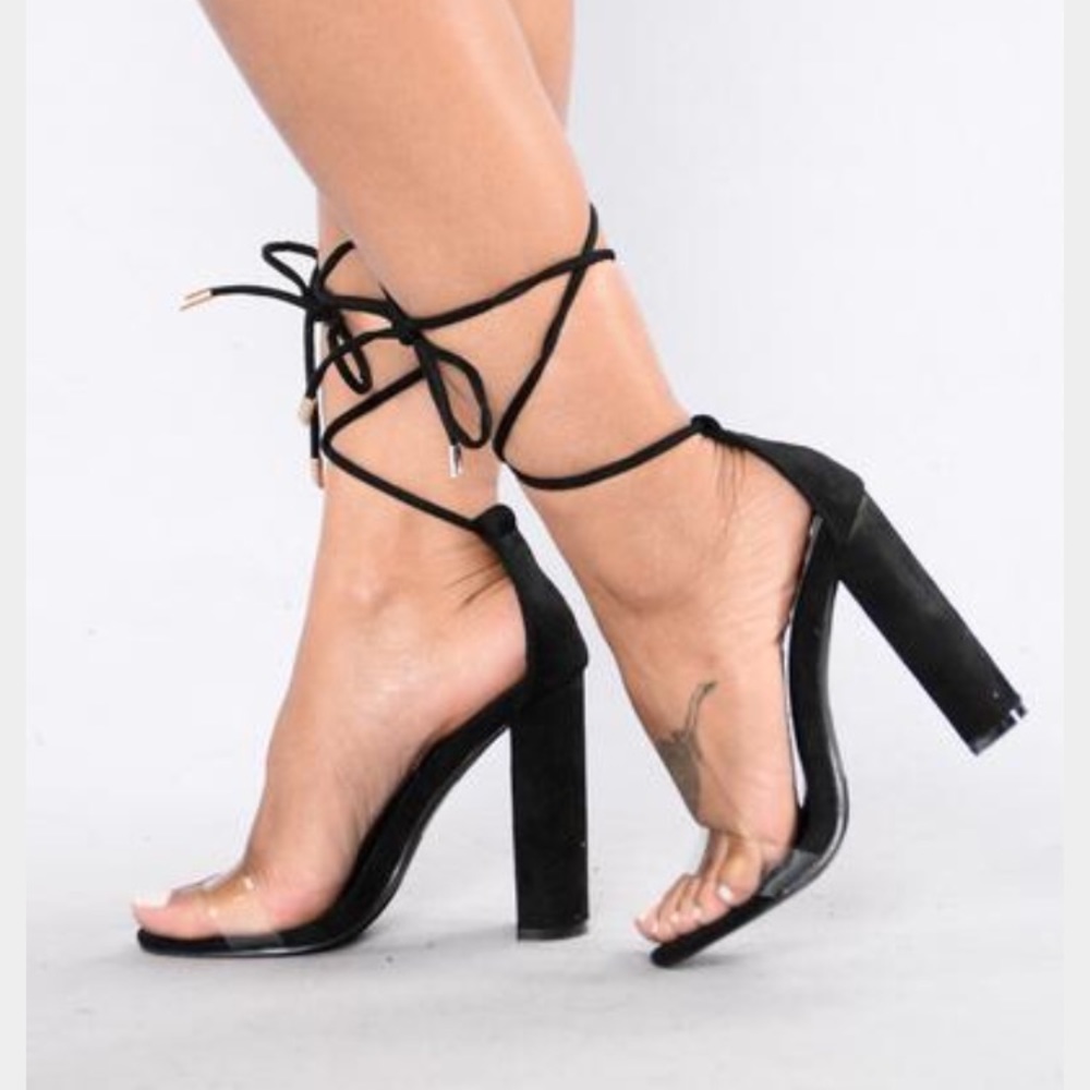 Black lace up heels--****ON HOLD****