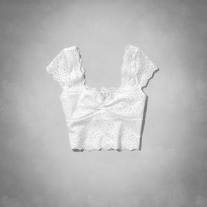 ‼️ FINAL PRICE  ‼️ White Lace Abercrombie Crop