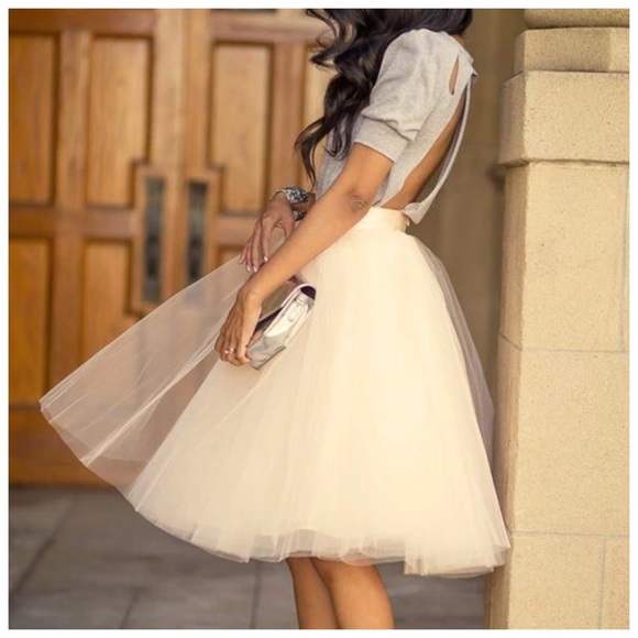 white midi organza skirt