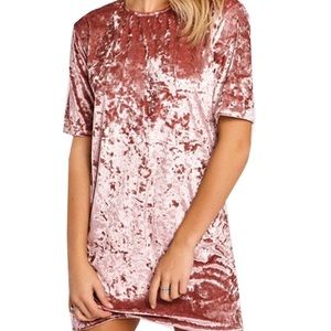 velvet short sleeved dress