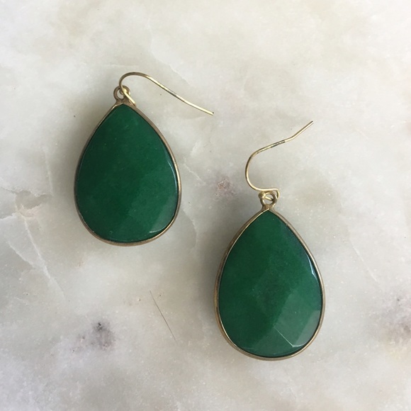 Anthropologie Jewelry - Anthropologie Green Stone Earrings