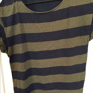 Green and blue striped shirt