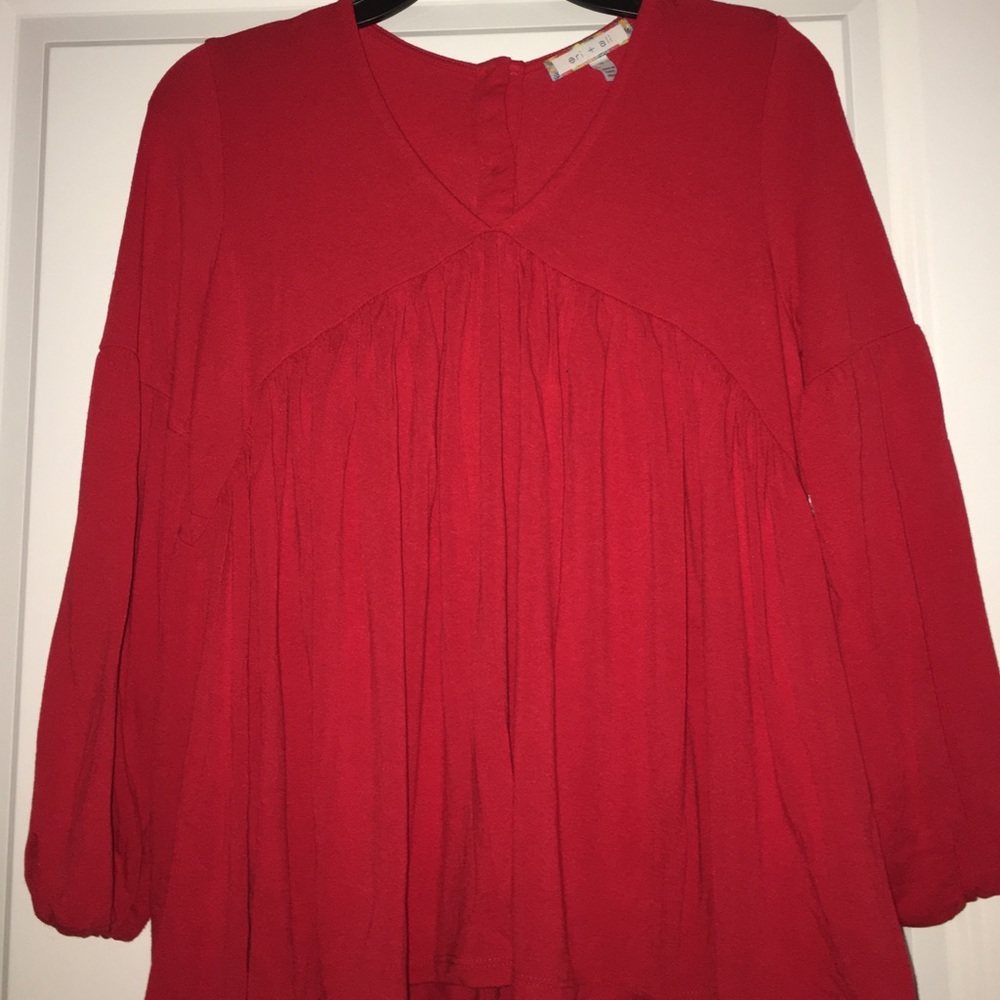 Flowy anthro top with button detail