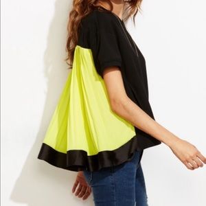 Color-block V-neck blouse