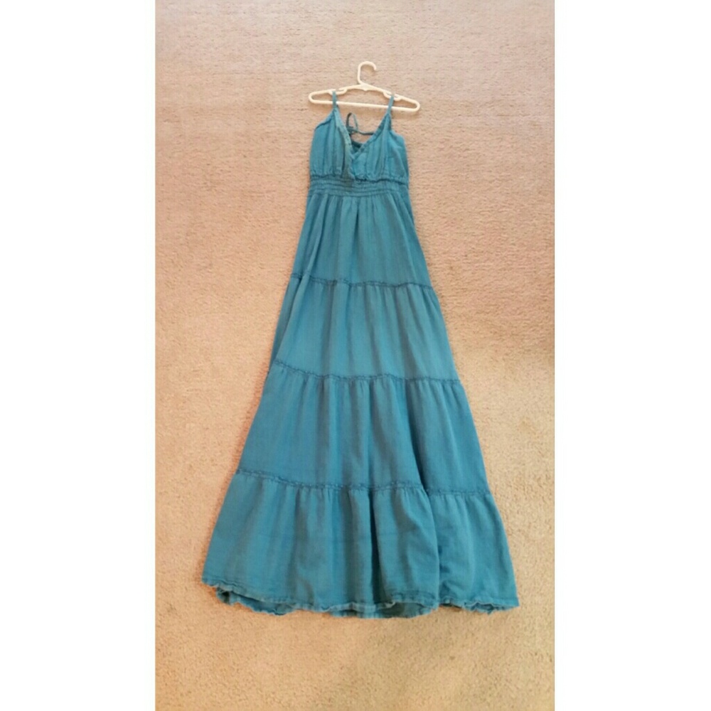 Blue layered maxi dress