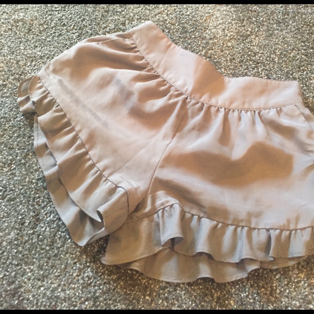 flowy ruffled silky shorts