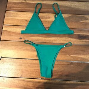 Sexy triangle Two piece green bikini set!!!