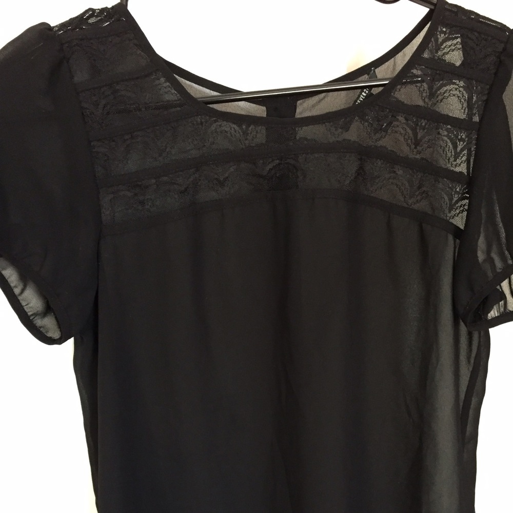 Black sheer see through blouse