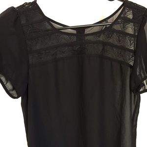 Black sheer see through blouse