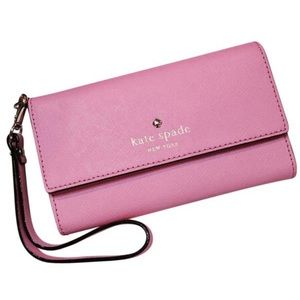 Kate Spade Pink Wallet iPhone Case Slot Wristlet
