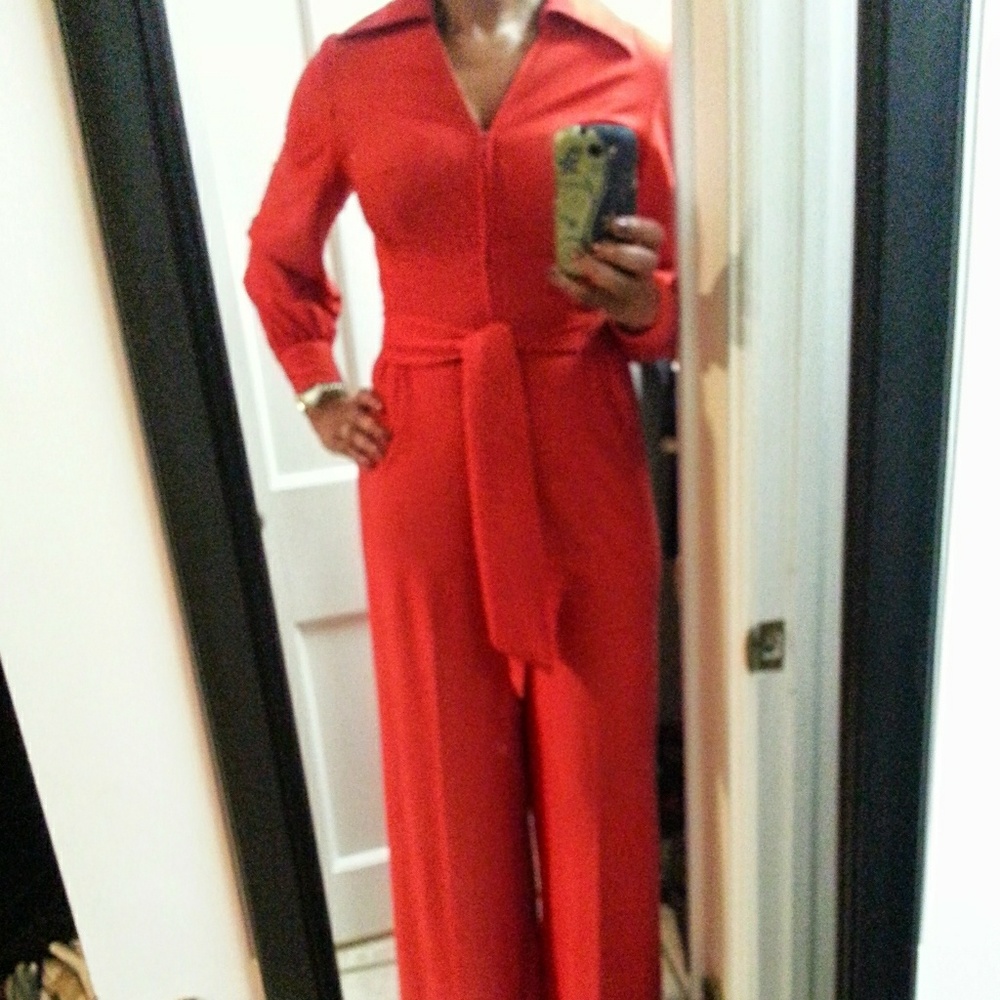 VINTAGE 1960s Alfred Werber red jumpsuit