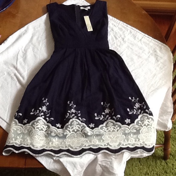 Corey P. Dresses & Skirts - Navy tie back sun dress NWT