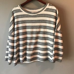 Loft 3/4 sleeve sweater striped