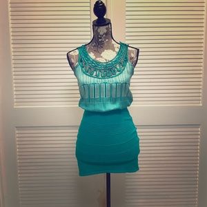 ONE PIECE: BANDAGE JADE GREEN DRESS