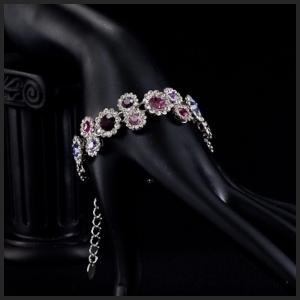 💜 Swarovski Crystal Pink Purple Bracelet - Picture 3 of 3