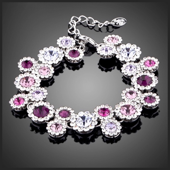 Jewelry - 💜 Swarovski Crystal Pink Purple Bracelet