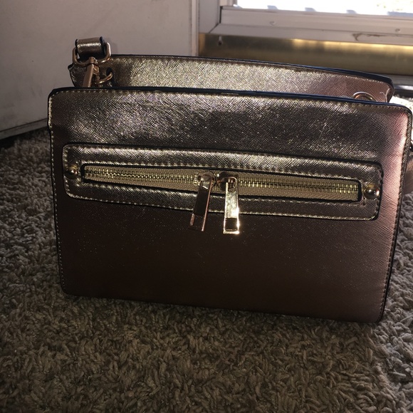 Madden Girl Handbags - Rose Gold Cross Bag & Open Toe Heels
