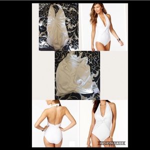 MICHAEL Michael kors twist front halter one piece