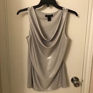 WHBM Silver Drape top