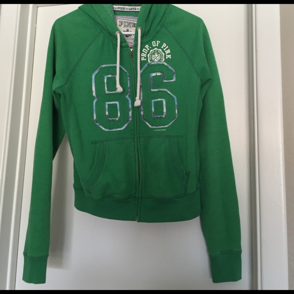 Victoria Secret lime green hoodie with zipper