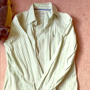American eagle green stripe dress shirt